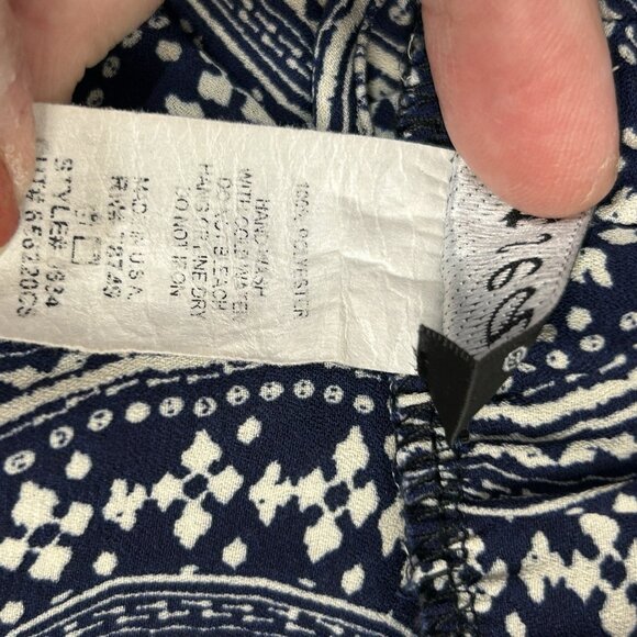 Wet Seal Blue White Medallion Jogger Pants Size S Chiffon Lightweight Flowy - Picture 4 of 10